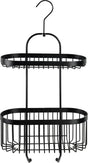 Wenko Duschablage 2-lagig Classic Plus Schwarz Mattschwarz 26x47cm - ohne Bohren - hängende Duschablage - Duschkorb - hängende Duschablage