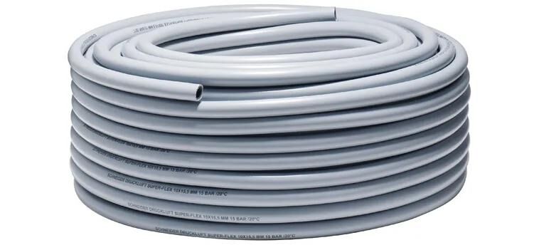 Schneider Airsystems Schneider Druckluftschlauch Super-Flex Super-Luftdruckschlauch grau, 15 bar 6,3 mm