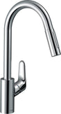 Hansgrohe Focus M41 – Küchenmischbatterie – Einhebelbedienung – 240 mm – Ausziehbrause – Chrom – 2 Strahlarten