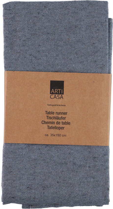 Arti casa tafelloper 35x150 cm - tafelloper donkergrijs effen - tafelloper voor eettafel - langwerpige tafel decoratie - donkergrijs