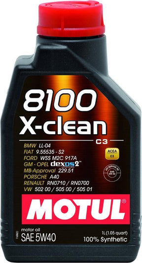 Motul 8100 x-clean 5w40 – 100 % synthetisches Schmiermittel – 1 Liter