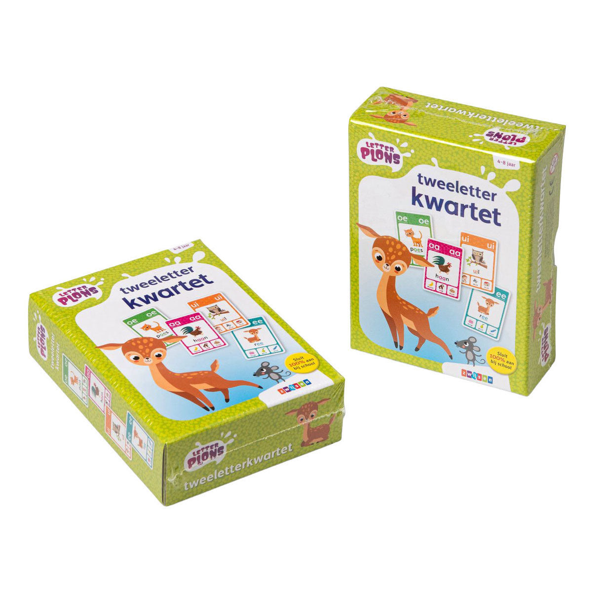 Zwijsen-Letterplon-Quartett mit zwei Buchstaben