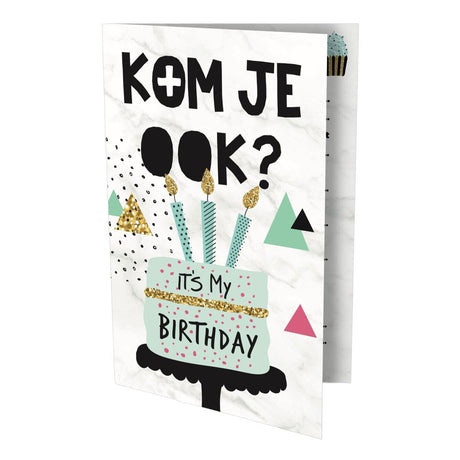 Uitnodigingen - cake 6st.
