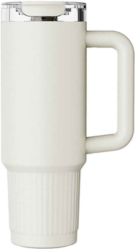 Sans Marque Kozie Thermobecher 980 ml – Edelstahl – doppelwandig isoliert – cremebeige – für heiße und kalte Getränke