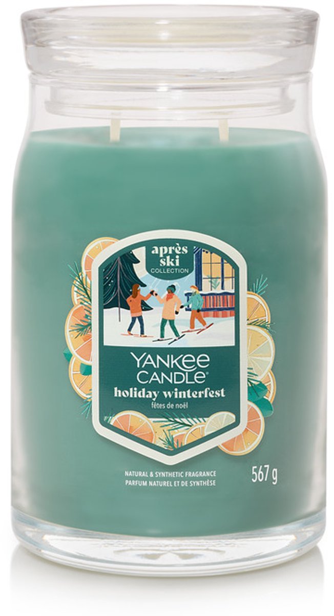 Yankee Candle – Urlaubs-Winterfest-Duftkerze im großen Glas – 90 Brennstunden – zwei Dochte