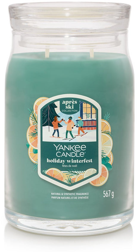Yankee Candle – Urlaubs-Winterfest-Duftkerze im großen Glas – 90 Brennstunden – zwei Dochte