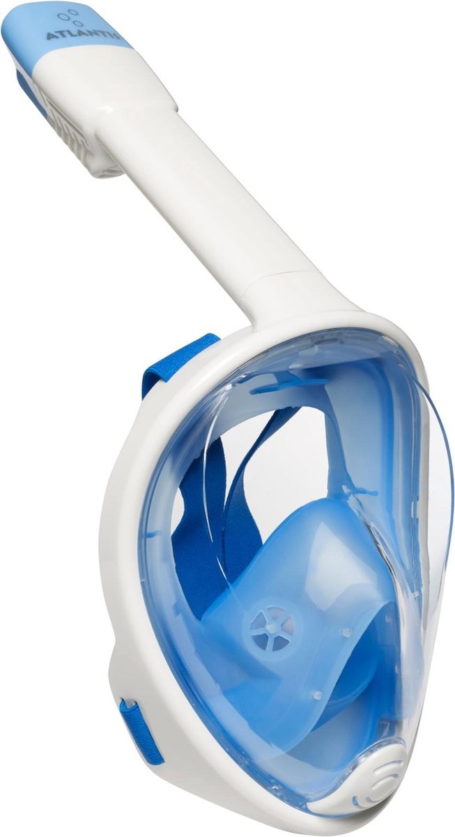 Schnorchelmaske Atlantis - Taucherbrille - Schnorchel - Schnorchelset - Vollgesichtsmaske - Erwachsene - Weiß Blau - L XL