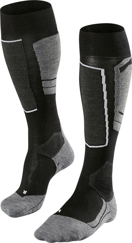 Falke sk4 warme dünne Wolle Funktionsmaterial Skisocken Damen Schwarz - Größe 41-42