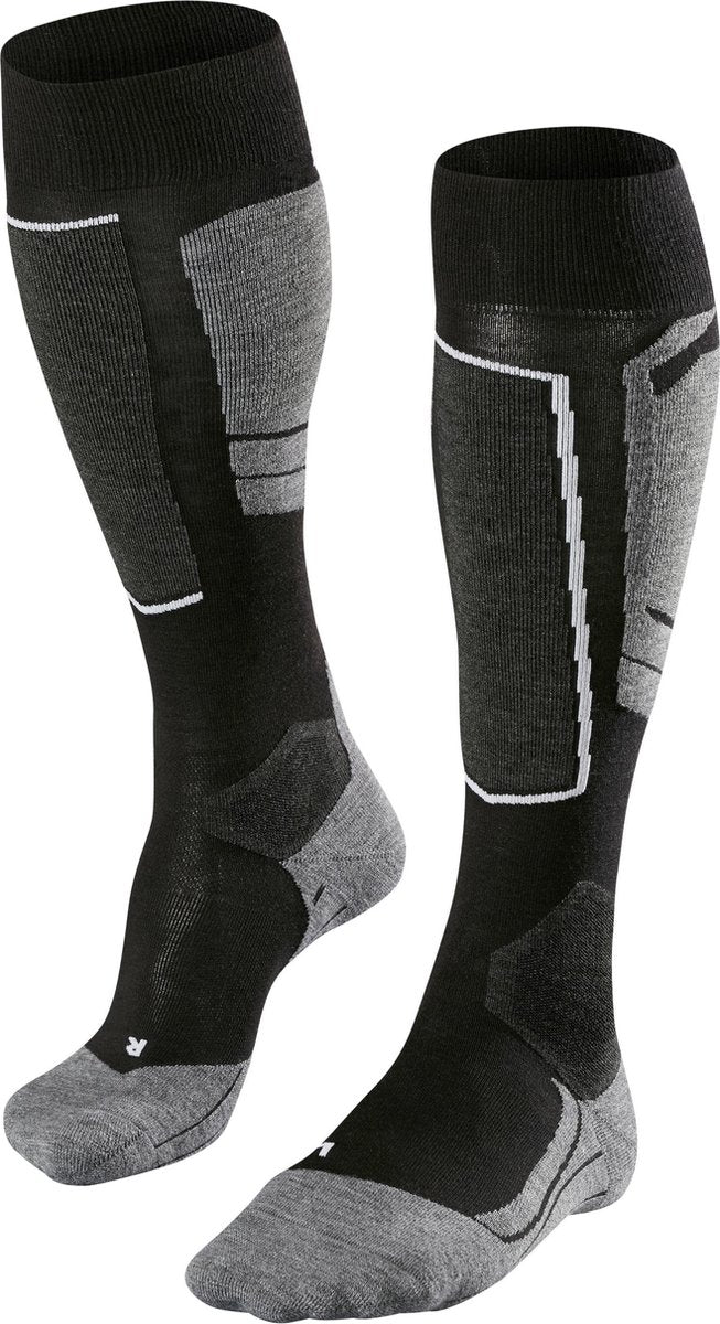 Falke sk4 warme dünne Woll-Funktionsmaterial-Skisocken Damen Schwarz - Größe 35-36