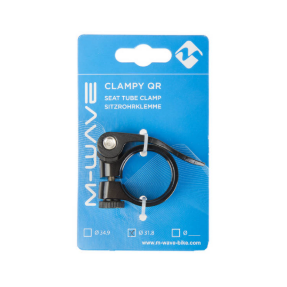 M-Wave-Sitzpap-Clip mit Schnellspannern 31,8 mm schwarz (Hanging Pack)
