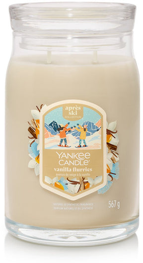 Yankee Candle – Vanilla Flurries Duftkerze im großen Glas – 90 Brennstunden – zwei Dochte
