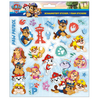 Foam stickers met glittereffect paw patrol | 6 stuks
