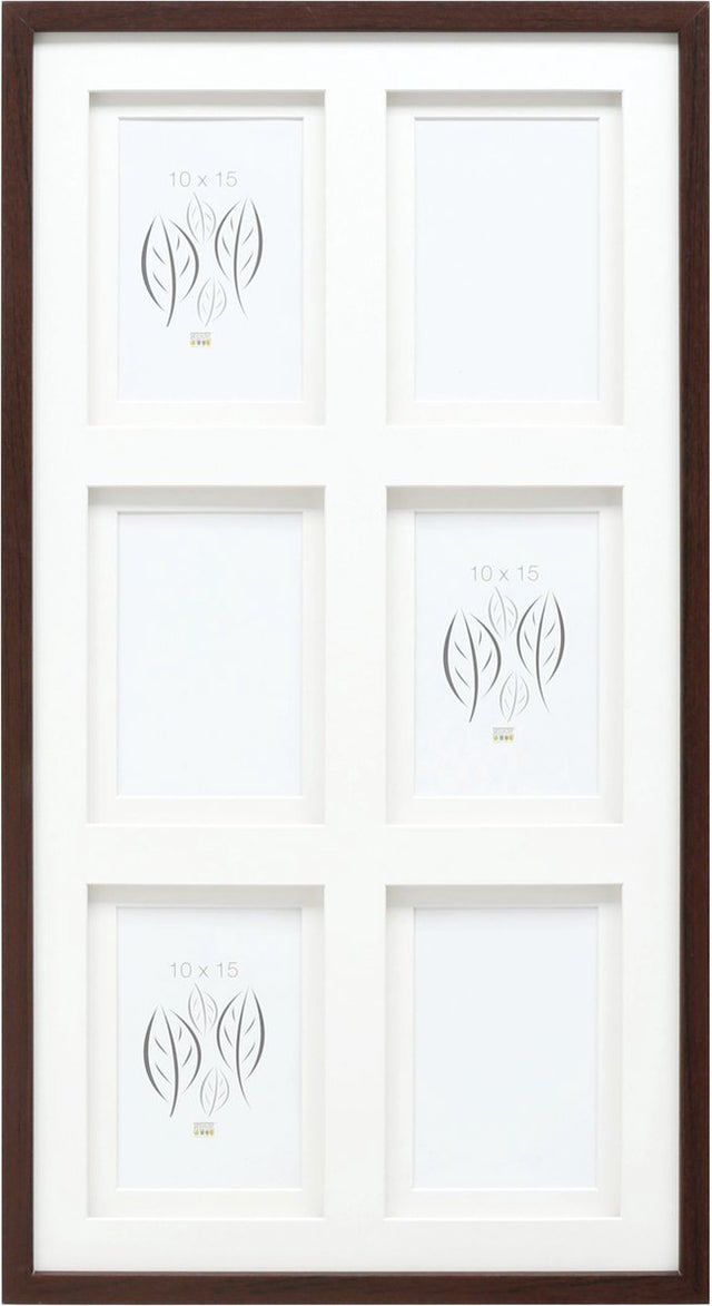 Deknudt frames multifotolijst - bruin - passe-partout - 6 foto's 10x15