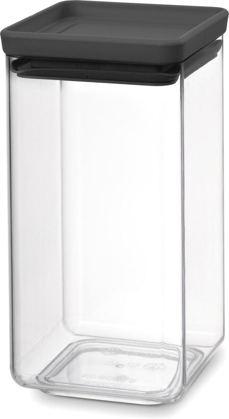 Brabantia lecker+ Vorratsbehälter – stapelbar – 1,6 l – dunkelgrau