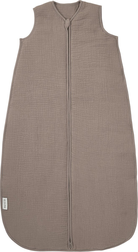 Meyco baby uni baby slaapzak gevoerd - pre-washed hydrofiel - dark taupe - 110cm - 2.0 tog