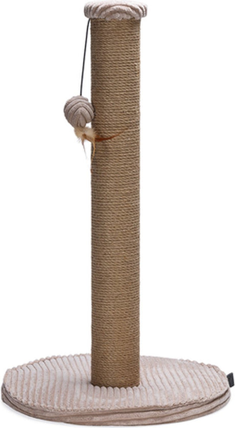 Designed by lotte krabpaal ribbed - incl speeltje - ribbed stof jute - roze - 41x41x70 cm