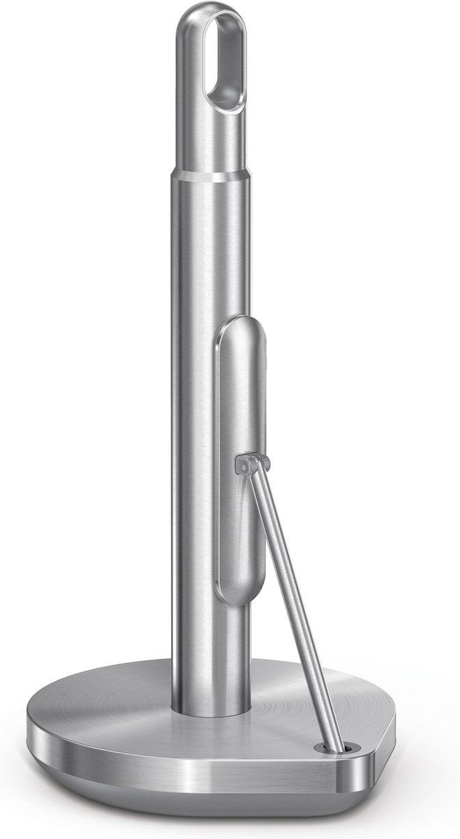 Simplehuman Küchenrollenhalter mit Klemmarm – freistehender Küchenrollenhalter – Silber – gebürsteter Edelstahl