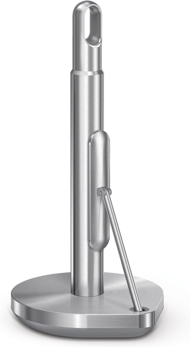 Simplehuman Küchenrollenhalter mit Klemmarm – freistehender Küchenrollenhalter – Silber – gebürsteter Edelstahl