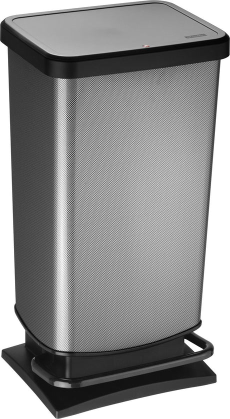 Rotho Paso Treteimer – Abfalleimer 40l – BPA-frei – dunkelsilbermetallic
