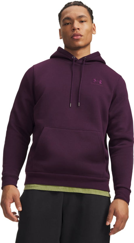 Under armour ua icon fleece hoodie-ppl heren sporttrui - paars echo m
