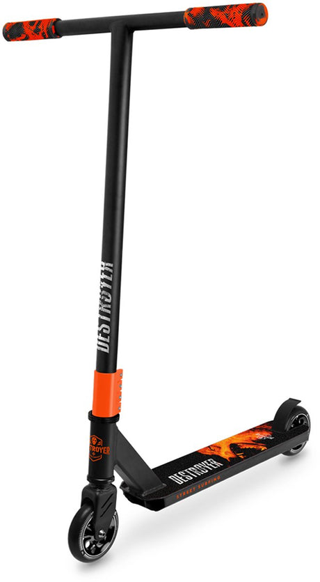Streetsurfing Street Surfing Destroyer Stunt Scooter Anfänger – Freestyle Trick Scooter – Scooter – 100 mm Räder – Skatepark Pro Scooter – Mad Wolf – Schwarz