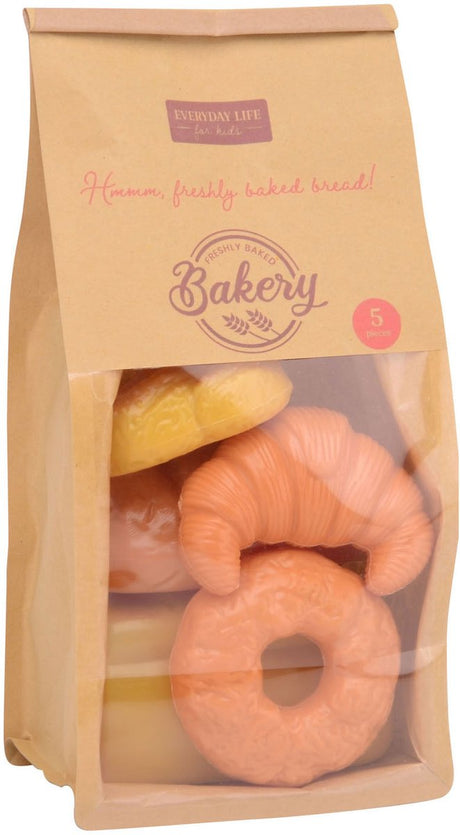 Johntoy Spielzeug-Brotset – Brotbeutel mit Brot 5-teilig – Rollenspiel.
