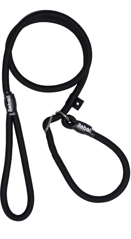 Rebel petz hondenriem - trainingslijn - zwart - l - 12mm x 140cm