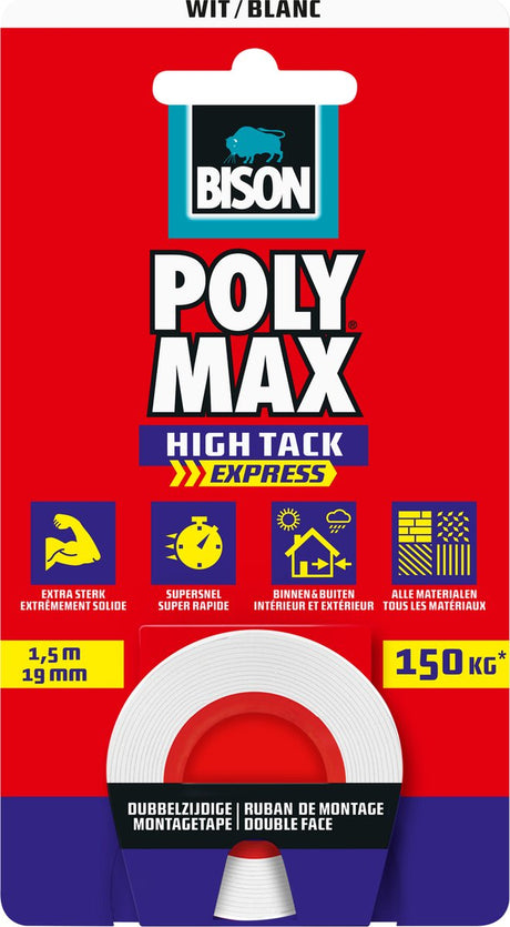 Bison Poly Max Klebeband weiß 1,5 m | 2 Stk