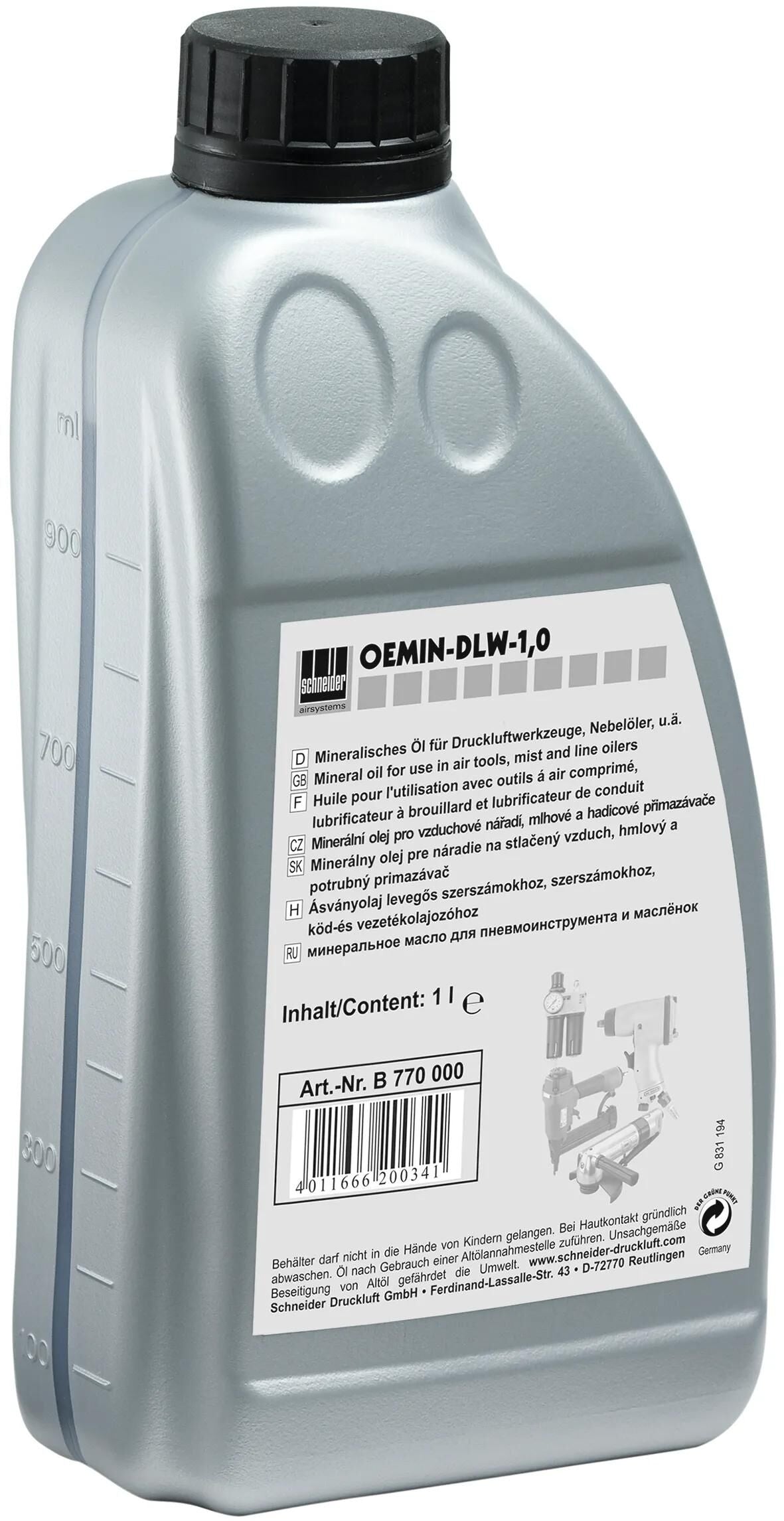 Schneider Airsystems Schneider Schmieröl OEM-DLW-Spezifikation. Öl für komprimierte Sau