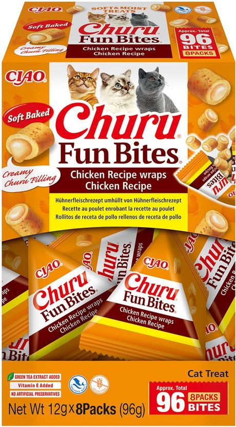 Inaba ciao churu fun bites saftige Kroketten Katzensnack Hühnersorten 8x12g