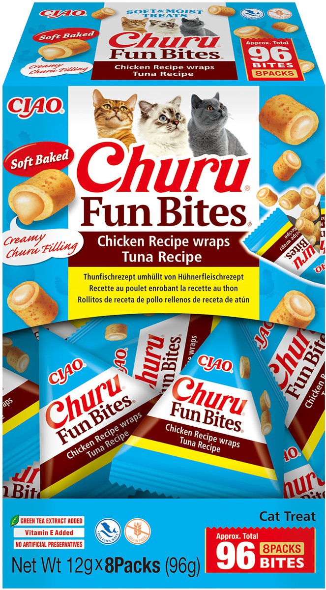 Inaba ciao churu fun bites sappige brokjes kattensnack tonijn variëteiten 8x12g