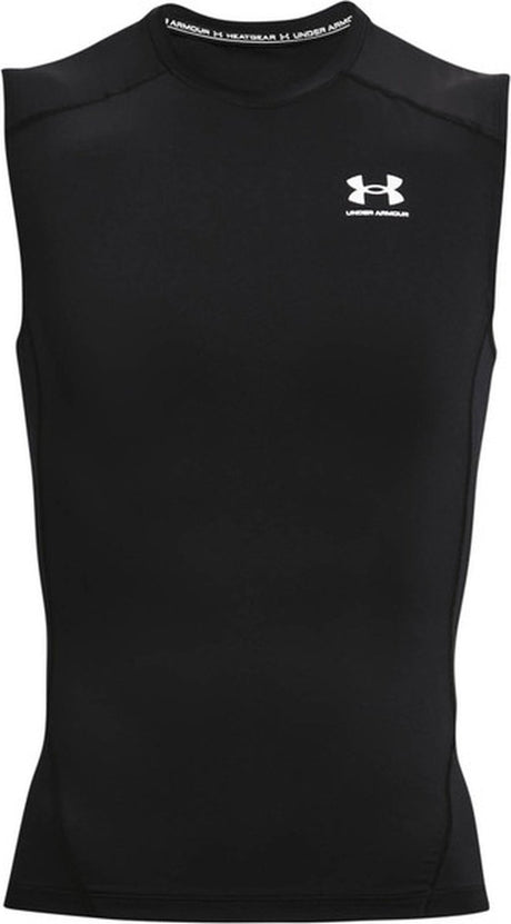 Under Armour UA HG Armour Comp SL-BLK Herren-Sportshirt – Schwarz – Weiß