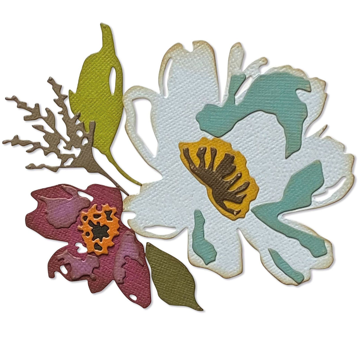 Sizzix • tim holtz thinlits die set brushstroke flowers #3 5pcs