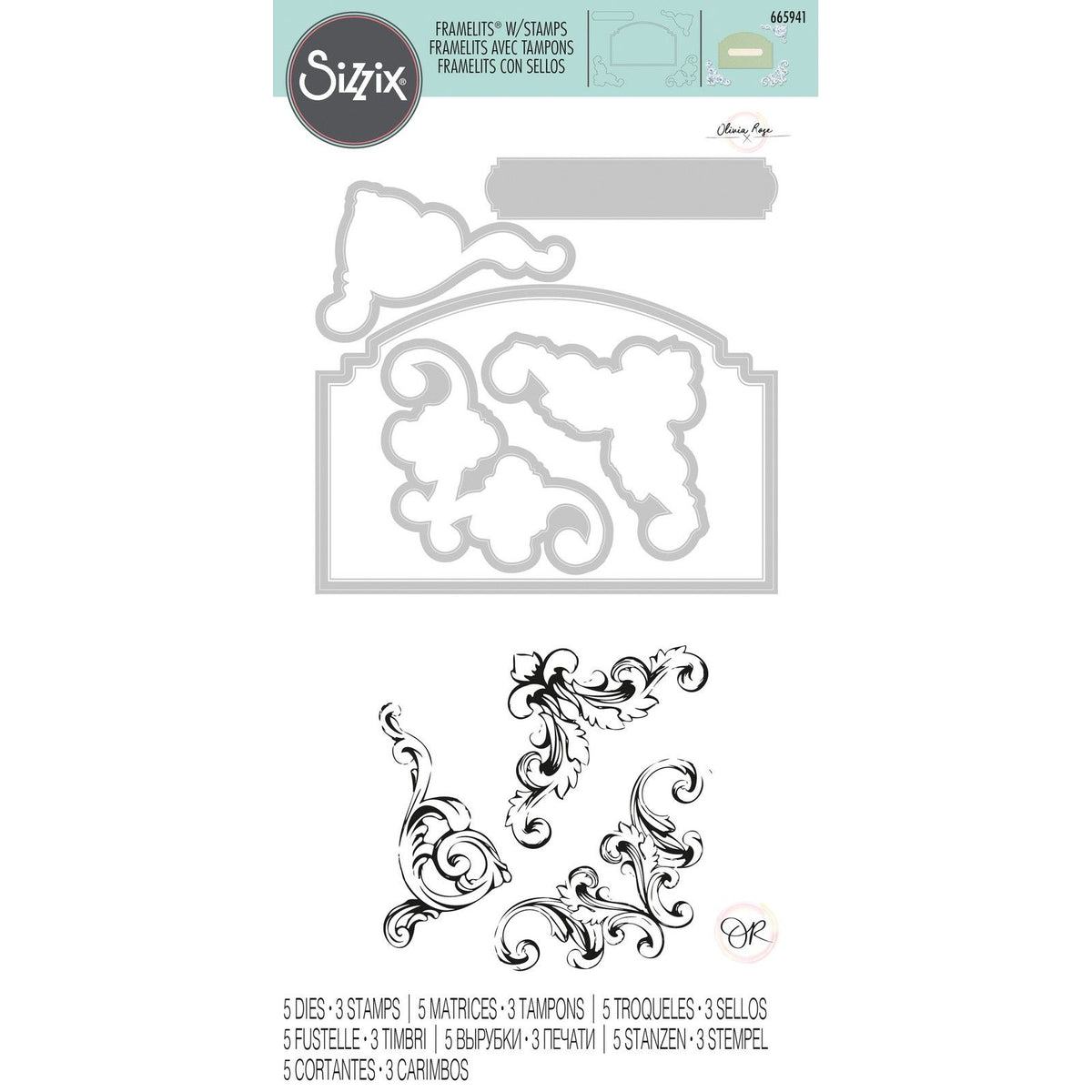 Sizzix • Framelits-Stanzformen-Set mit Stempeln, Vintage-Ecken