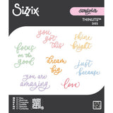 Sizzix • thinlits die set 16pcs cheerful phrases by letters by shells