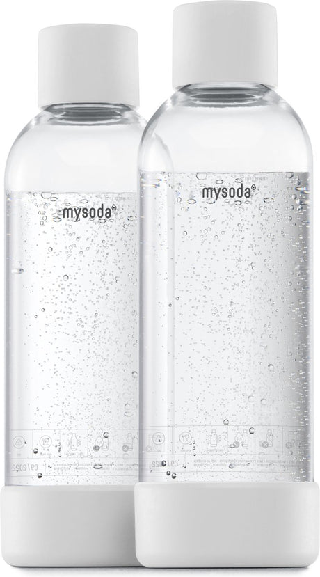 Mysoda - Set mit 2 wiederverwendbaren Flaschen à 1 Liter - weiß - passend für Geräte