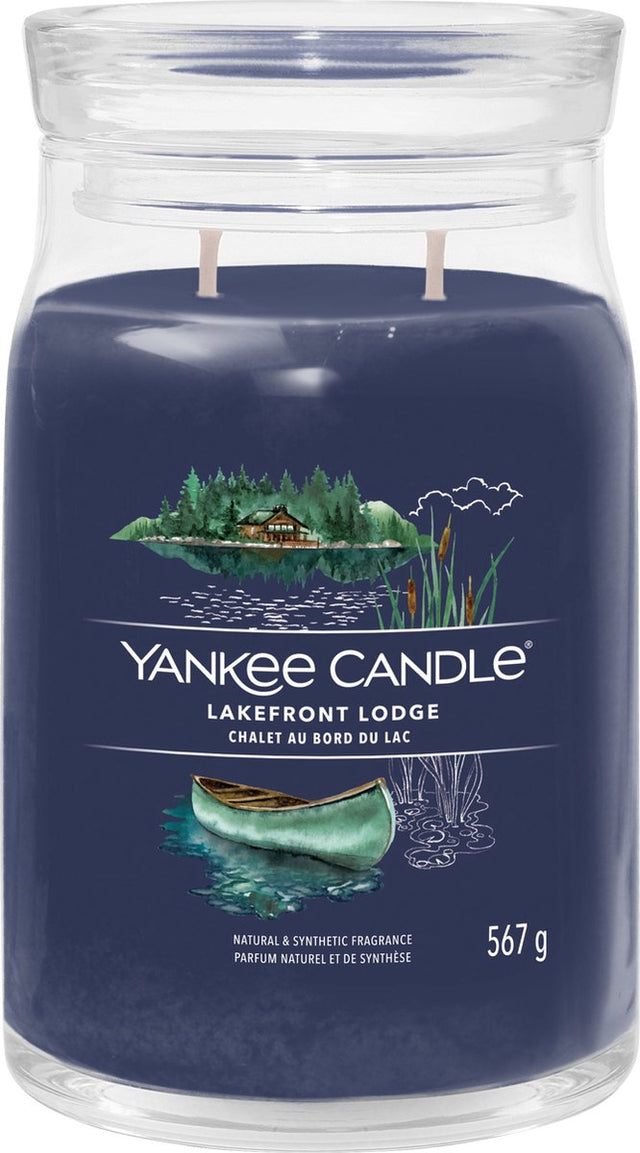 Yankee Candle – Duftkerze im großen Glas „Lakefront Lodge“ – 90 Brennstunden – zwei Dochte