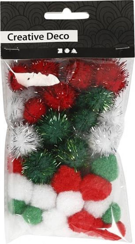 Creativ Company Pompons Weihnachten, 48 Stück.