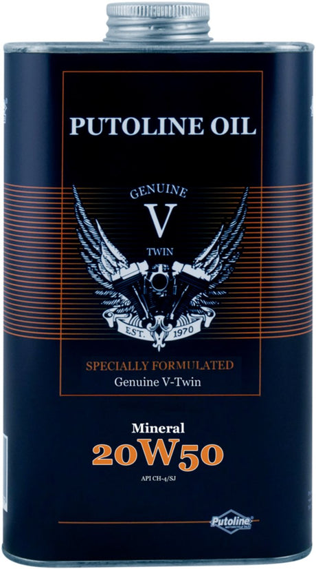 Putoline genuine v-twin mineral 20w50 olie 4t 1 liter blik