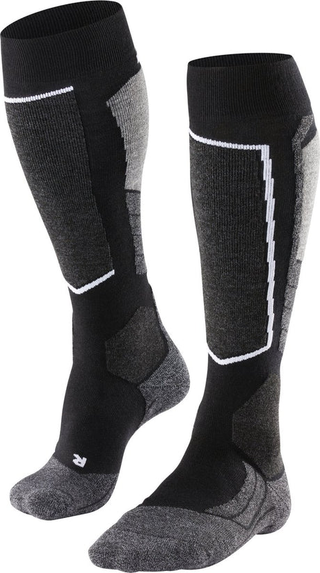 Falke sk2 warm dik wol functioneel materiaal skisokken heren zwart - maat 46-48
