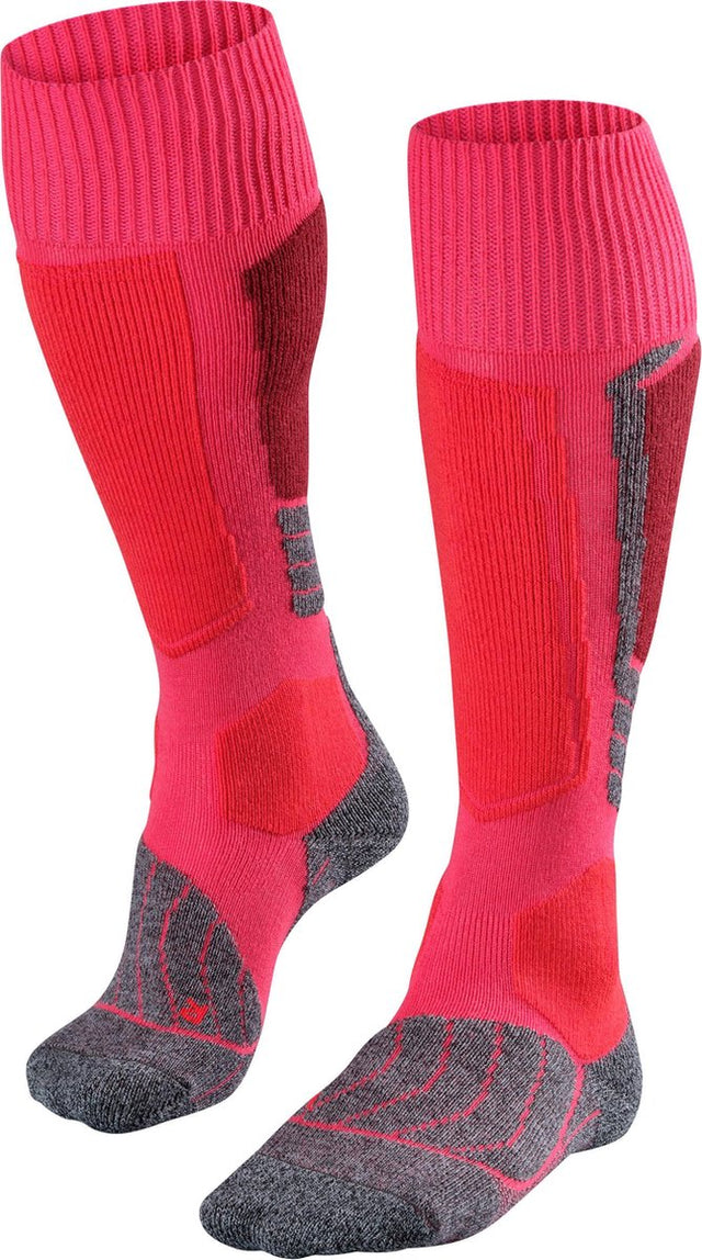 Falke sk1 warm dik wol functioneel materiaal skisokken dames rood - maat 39-40