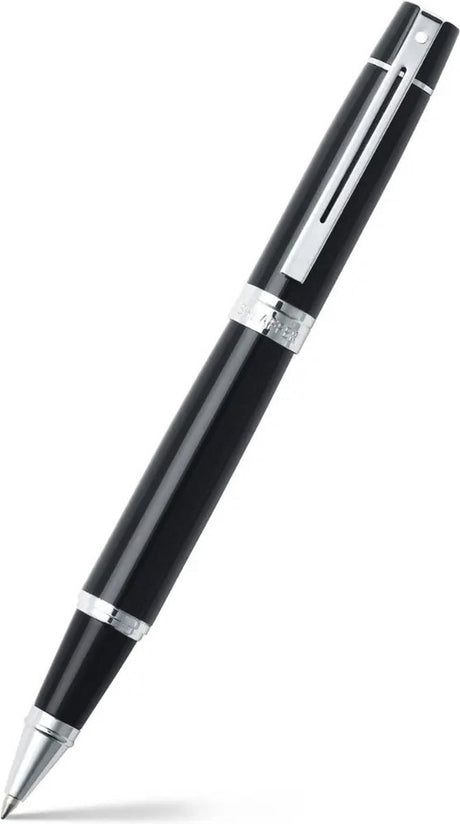 Sheaffer Tintenroller – 300 – glänzendes Schwarz und Chrom – Feder M – Schreibfarbe Schwarz – SF-E1931251