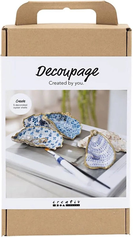Creativ Company Hobby-Set Decoupage, Austernschalen, blau, 1 Box