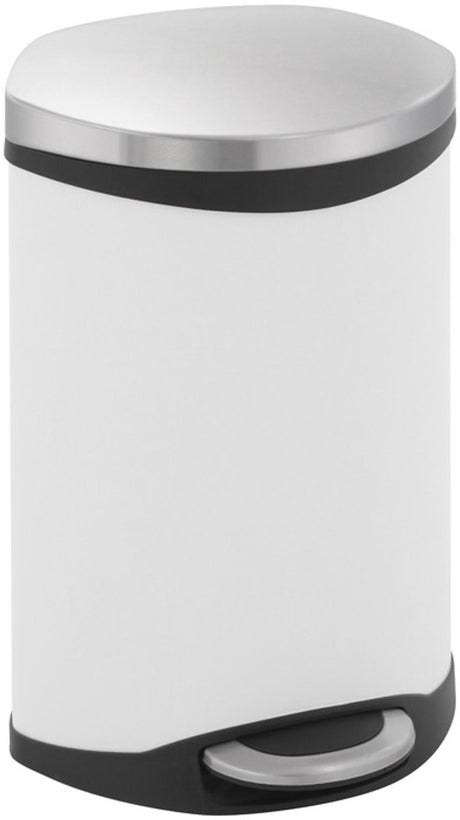 Eko - shell bin pedaalemmer 10 liter - steel plastic - wit, mat rvs - prullenbak