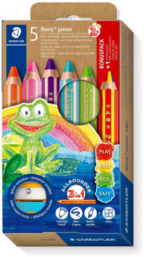 Staedtler noris junior 3-in-1 - 5 kleuren met regenboogpotlood