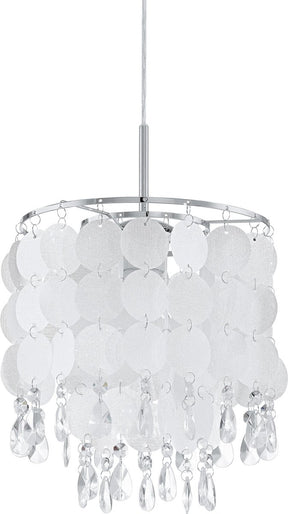 Eglo fedra 2 hanglamp - 1 lichts - ø250mm. - chroom - parelmoer, helder