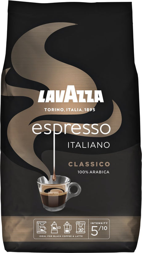 Lavazza Espresso Italiano Classico Kaffeebohnen – 100 % Arabica-Kaffeebohnen – Intensität 5 10 – 1 kg