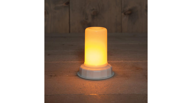 Vlamverlichting led op batterij met timer 9.5x7.5cm wit