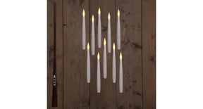 Kaars zwevend led met timer inclusief toverstok, draad en haken 10 stuks h15cm wit