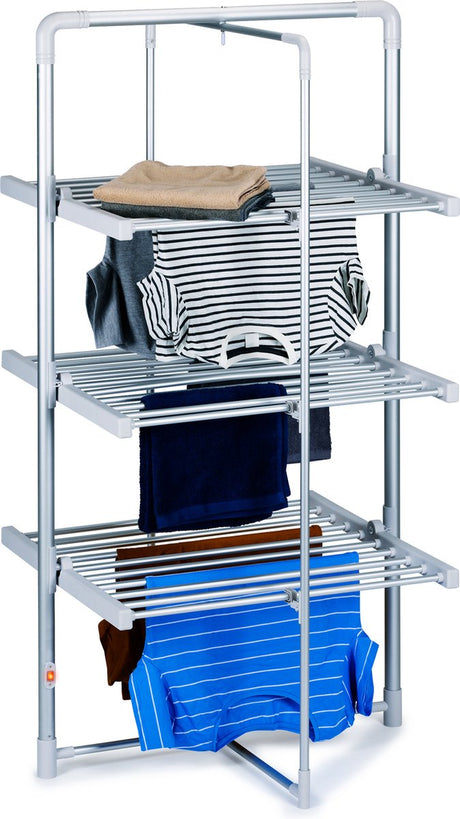 Lifetime dirt devil elektrisch droogrek met verwarming – droogtoren 230w - staand wasrek 21m droogruimte - ip22 waterbestendig - 73 x 144 x 68 cm - aluminium